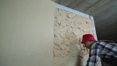 alçı inşaat cetvel ile gaz Beton taş duvarda tesviye Oluşturucu