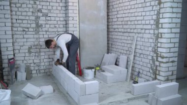 gaz Beton taş döşeme ve kabarcık düzeyiyle kontrol erkek Oluşturucu