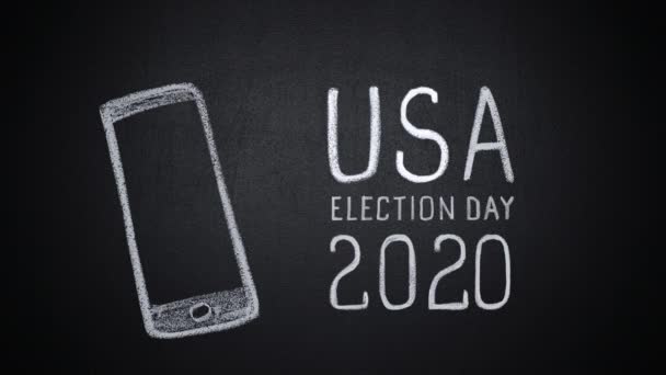 2020年の米国選挙を思わせる手描きスマートフォンの動きを止める — ストック動画