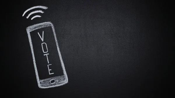 Akıllı telefon ekranında yazı tahtası üzerine çizilen kelime oylarının hareketini durdur