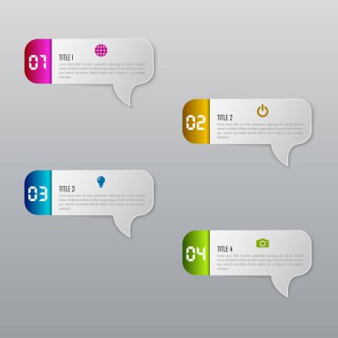 Grafik, diyagram, web tasarımı, sunum, iş akışı düzeni için vektör bilgi grafikleri şablonu. 4 seçenek, parça, adım veya süreç içeren iş konsepti