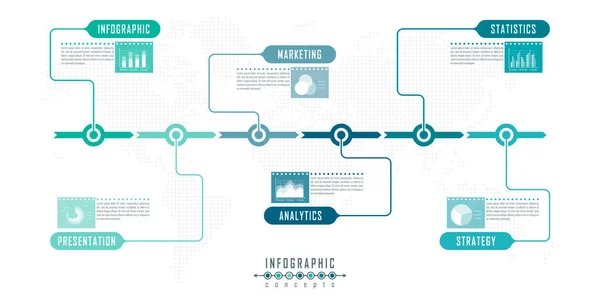 Infographic zaman çizelgesi şablonu grafik, diyagram, web tasarımı, sunum, reklamcılık ve tarih için kullanılabilir. Vektör bilgi gösterimi