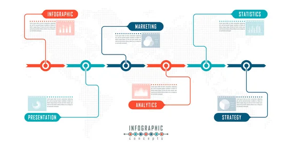 Infographic zaman çizelgesi şablonu grafik, diyagram, web tasarımı, sunum, reklamcılık ve tarih için kullanılabilir. Vektör bilgi gösterimi