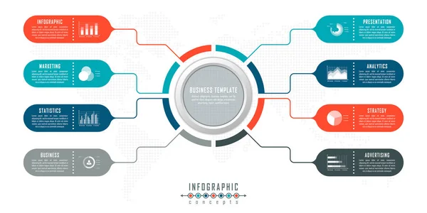 Infographic zaman çizelgesi şablonu grafik, diyagram, web tasarımı, sunum, reklamcılık ve tarih için kullanılabilir. Vektör bilgi gösterimi
