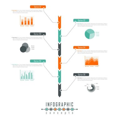 Infographic zaman çizelgesi şablonu grafik, diyagram, web tasarımı, sunum, reklamcılık ve tarih için kullanılabilir. Vektör bilgi gösterimi