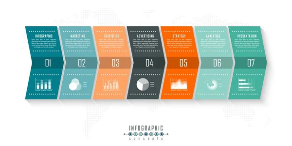 Infographic zaman çizelgesi şablonu grafik, diyagram, web tasarımı, sunum, reklamcılık ve tarih için kullanılabilir. Vektör bilgi gösterimi