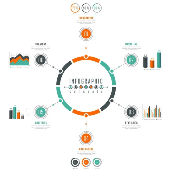 Infographic Tidslinje Mall Kan Användas För Diagram Diagram Webbdesign Presentation — Stock vektor