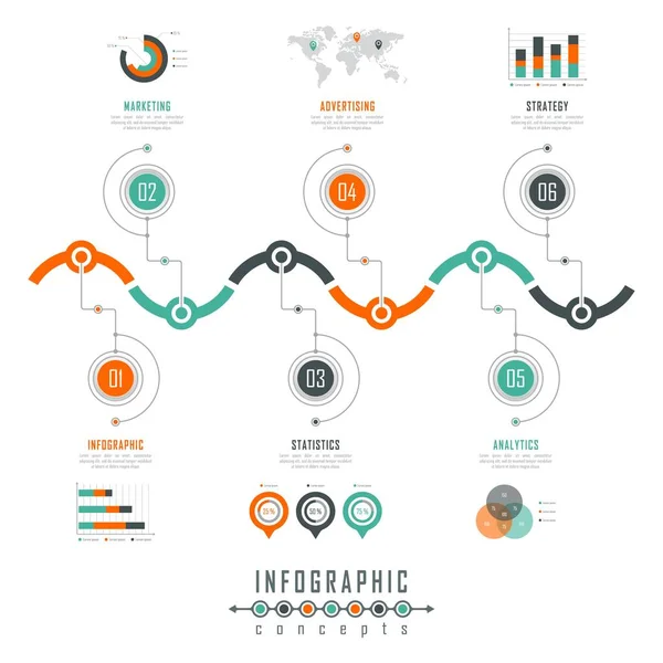 Infografische Zeitleistenvorlage Kann Für Diagramm Diagramm Webdesign Präsentation Werbung Geschichte — Stockvektor