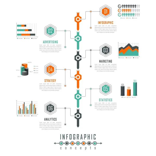 Infographic时间表模板可用于图表 网页设计 矢量信息图解 — 图库矢量图片