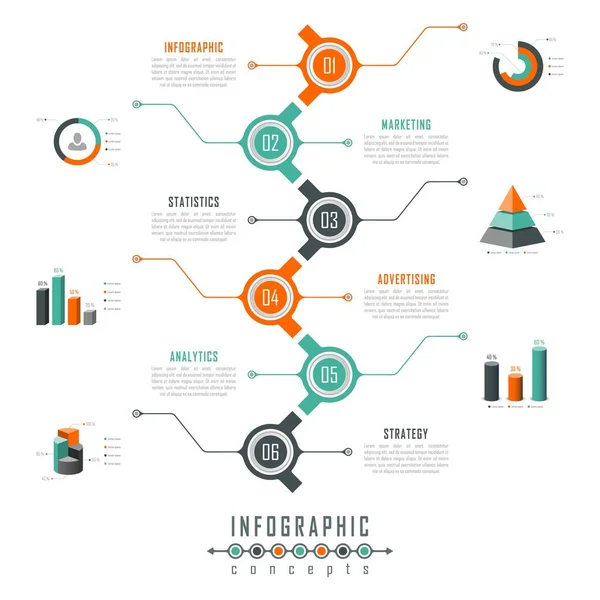 Modelo Linha Tempo Infográfico Pode Ser Usado Para Gráfico Diagrama — Vetor de Stock