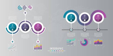 Infographic zaman çizelgesi şablonu grafik, diyagram, web tasarımı, sunum, reklamcılık ve tarih için kullanılabilir. Vektör bilgi gösterimi