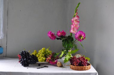 Beyaz arkaplanda güzel çiçekler