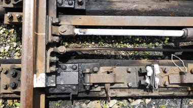 Demiryolu anahtarıüst görünümü parçası