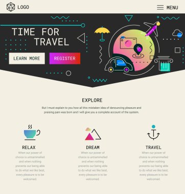 Trendy duyarlı açılış sayfası tasarımı 80s 90s stil, başlatma ve uygulamalar için yeni retro ile.