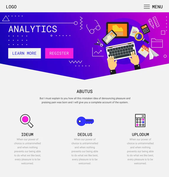 Plantilla Pantallas Bienvenida Aplicaciones Móviles Diseño Plano Responsive Startup Interfaz — Vector de stock