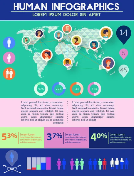 Redes Sociales Cuestiones Humanas Cantidad Usuarios Perfiles Usuarios Infografías Con — Vector de stock