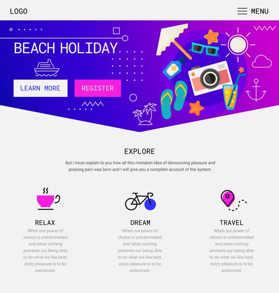 Flat Design Responsive Holiday Mobile App Splash Screens Template Trendy — Stock Vector