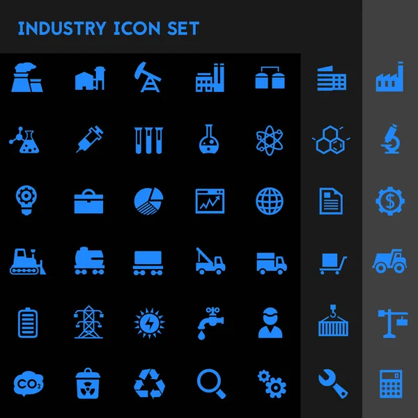 Iconos Moda Industria Plana Establecidos Botones Redondos — Archivo Imágenes Vectoriales