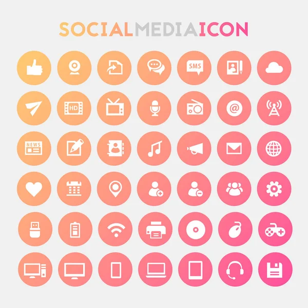 Moderní Byt Sociální Media Ikon Světlé Pozadí — Stockový vektor