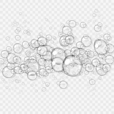 Kopya alanı ile şeffaf su veya sabun köpük