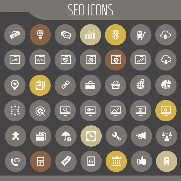 Conjunto Iconos Diseño Plano Moda Grandes Seo — Archivo Imágenes Vectoriales