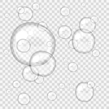 Üzerinde ışık şeffaf arka plan şeffaf su veya sabun köpük