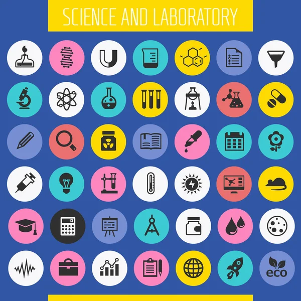 Коллекция Иконок Науки Лаборатории — стоковый вектор