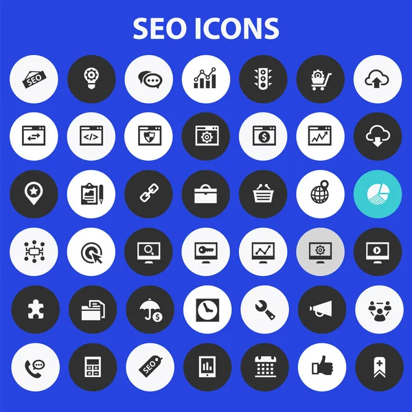 Conjunto Iconos Diseño Plano Moda Grandes Seo — Archivo Imágenes Vectoriales