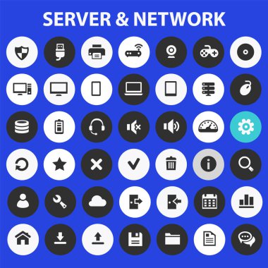 Büyük Bilgisayar Ağları simge seti, trendy çizgi simgeleri koleksiyonu