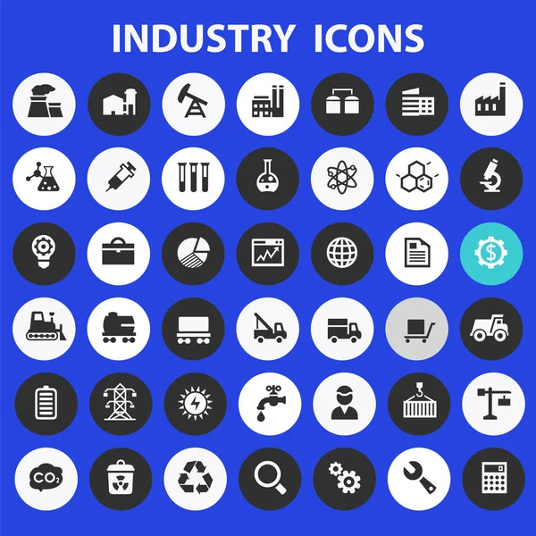 Conjunto de iconos de la industria grande, colección de iconos de línea de moda — Archivo Imágenes Vectoriales