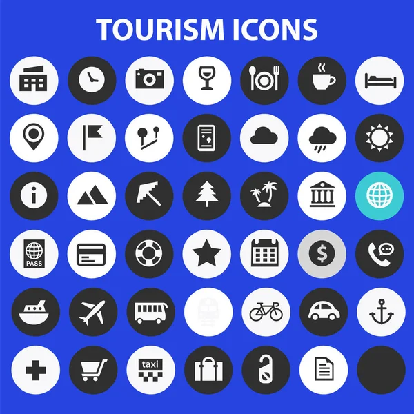 Stor turism Ikonuppsättning, trendiga linje ikoner Collection — Stock vektor