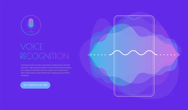 Aplicación móvil UI Personal Voice Assistant Concept — Vector de stock