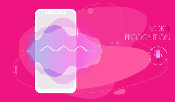 Μοντέρνο Responsive Mobile Templates Του Προσωπικού Voice Assistant Mobile App — Διανυσματικό Αρχείο