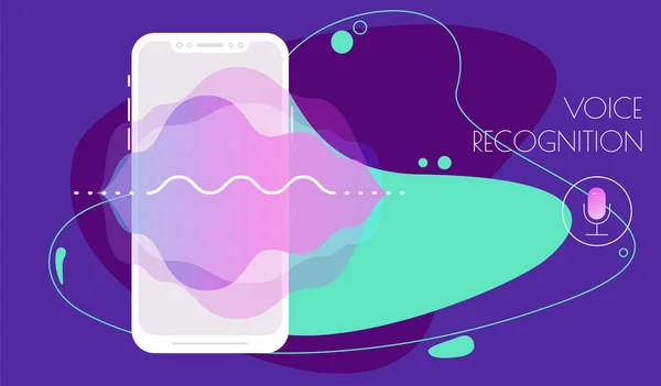 Μοντέρνο Responsive Mobile Templates Του Προσωπικού Voice Assistant Mobile App — Διανυσματικό Αρχείο