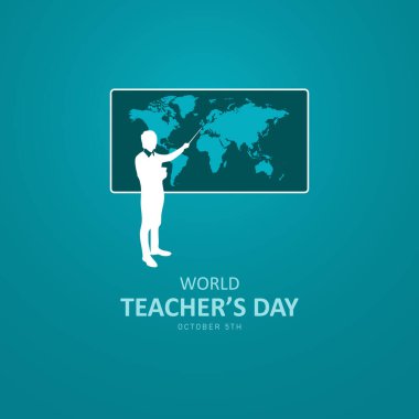 Öğretmenler Günü vektör illüstrasyonunuz kutlu olsun. Dünya öğretmenlerinin günlük vektör eğitimi kavramı.