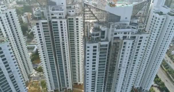 Aerial shot of the new high-rise residential buildings under construction in Kuala Lumpur. 4K — Stock Video