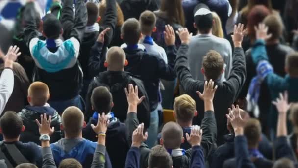 Sport Rajongók Nézte Stadionban Lassított Játék Tömeg — Stock videók