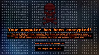 Bilgisayarınızda şifrelenmiş, Petya virüs mesaj ekranında, cyber attac