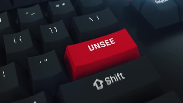 Pushing unsee keyboard button, shocking view, bad impression, unpleasant thing — Stock Video