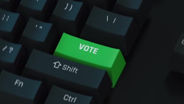 Votem na chave do computador. Responsabilidade cidadã, eleições, democracia — Vídeo de Stock