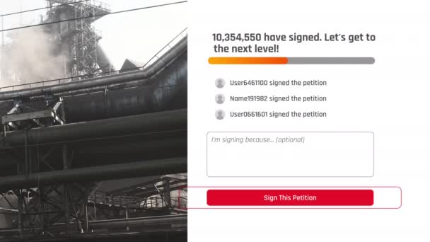 Неизвестные пользователи подписывают интернет-петицию, люди выражают озабоченность, мнение — стоковое видео
