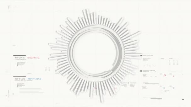 Infográficos financeiros abstratos, estatísticas da empresa, números, gráficos, gráficos — Vídeo de Stock