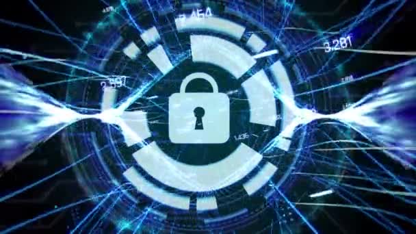 Allmän hacka bakgrund, system under attack, skydd, ökad säkerhet — Stockvideo