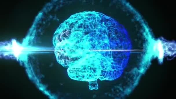 Gehirnvisualisierung, Intelligenz, künstlicher Geist, Kybernetik, virtuelle Realität — Stockvideo