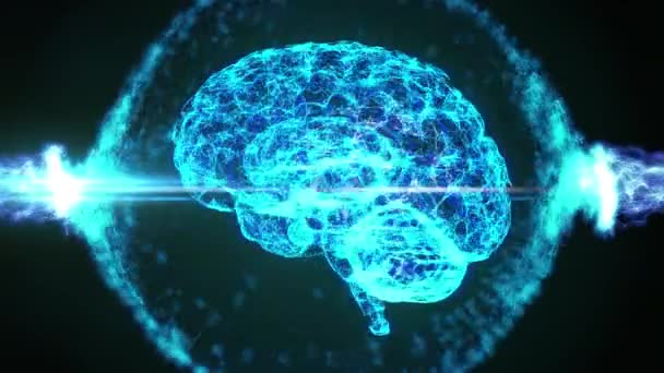 Projection of human brain disintegrated, memory loss, cell destruction, deletion — Stock Video