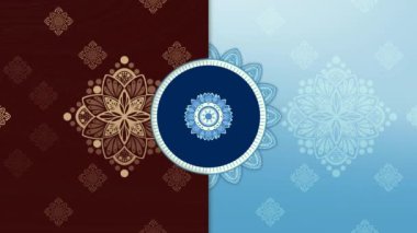 Mandala süsü, klasik yoga mandala dönüşü, kusursuz animasyon deseni geometrik, dekoratif çiçek deseni, Hint motifi Mandala, Esrarengiz kozmik mandala, Tibet, Budist deseni.