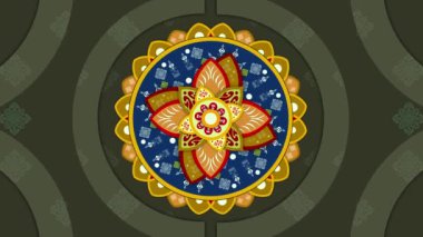 Mandala süsü, klasik yoga mandala dönüşü, kusursuz mandala deseni geometrik, dekoratif çiçek deseni, Hint motifi, Ezoterik kozmik mandala, Tibet, Budist,