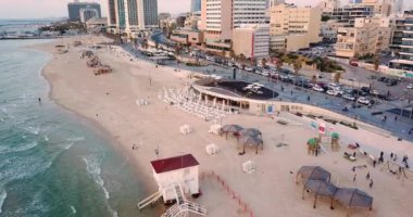 Tel Aviv beach 4k hava dron görüntüleri