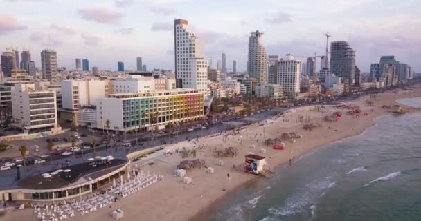 Plage Tel Aviv Images Aériennes Drone — Video