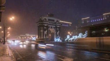 Zafer Takı'de Moskova'da, 4 k zaman atlamalı günbatımı